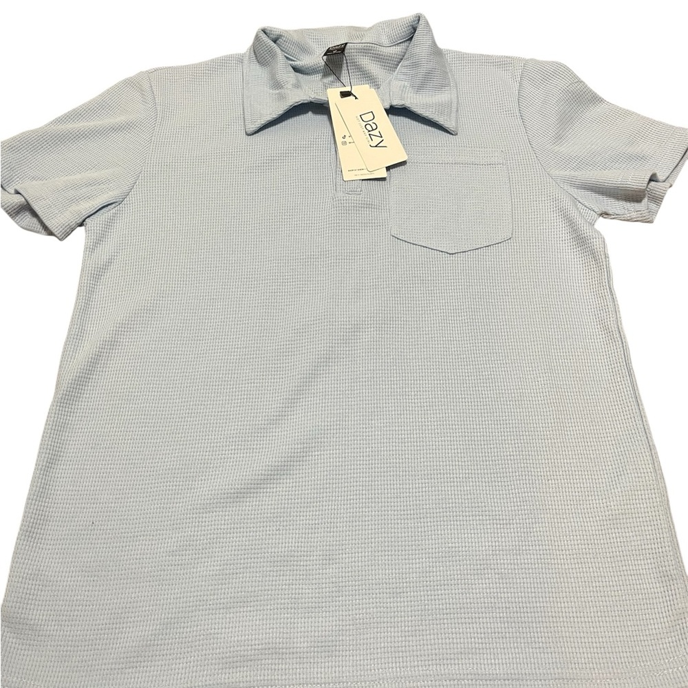 SHEIN Men’s Baby Blue Collar Neck Shirt